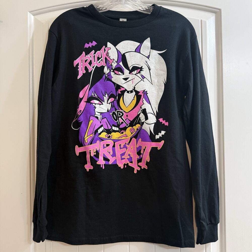 Official Helluva Boss Halloween Shirt Loona Octavia Trick or Treat Long Sleeve S
